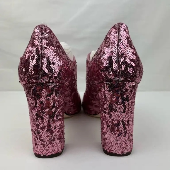 Dolce & Gabbana Pink sequin mary jane heels size 39.5 EU - Picture 4 of 10